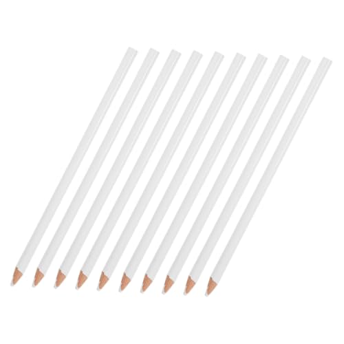 YOSADIER 10 Stück Spezial Bleistift Fettbleistift Kreidestifte Stoffkreidestift Schneiderung Kreide Nähstift Für Stoff Nagelbleichstift Hölzern Weiß von YOSADIER