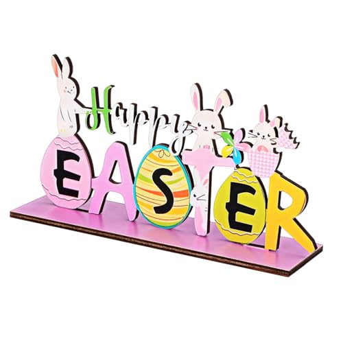 YOSADIER Osterdekorationen Frühlingsdeko Osterzeichen Rustikales Osterhasen- Ostern Tischdeko Ostertagsschild Ostern Bauernhaus Herzstück Der Osterhasenparty Tischdeko Hase Holz von YOSADIER