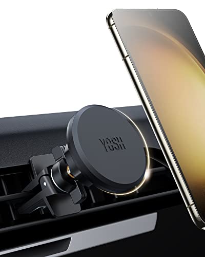 YOSH 2023 Magnetische Auto-Telefonhalterung Entlüftung,Verbesserte Magnet Handyhalterung mit Doppelter Verschlussclip, für iPhone Samsung Huawei von YOSH