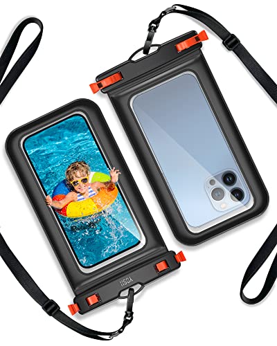 YOSH 2023 Neuestes wasserdichte Handyhülle, 2 Stück TPU Unterwasser Handyhülle mit Notfallpfeife, Handy Wasserschutzhülle mit Schlüsselband für iPhone 14 13 12 11 XS XR Pro Samsung S20 bis zu 6,8 Zoll von YOSH