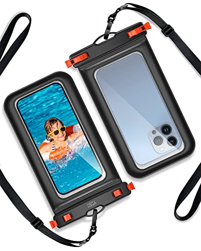 YOSH 2023 Neuestes wasserdichte Handyhülle, 2 Stück Unterwasser Handyhülle mit Notfallpfeife, Handy Wasserschutzhülle mit Schlüsselband für iPhone 14 13 12 11 XS XR Pro Samsung S20 bis zu 6,8 Zoll von YOSH