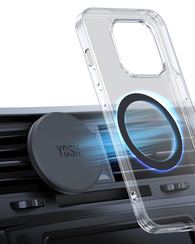 YOSH Handyhalterung Auto Magnet Lüftung mit Mag-Safe Platte, Magnetische Kfz Handyhalter Keine Interferenz mit drahtlosem Laden, Mag-Safe Autohalterung für iPhone 14 13 12 pro max und Alle Smartphones von YOSH