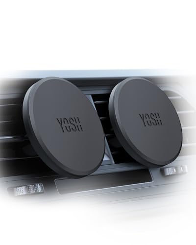 YOSH Handyhalterung Auto für MagSafe, Magnetische Kfz Handyhalter für Lüftung-[Keine Interferenz mit drahtlosem Laden], Universal für iPhone, Samsung, Pixel & Andere Geräte-mit Magnet Ring (2 Stücke) von YOSH