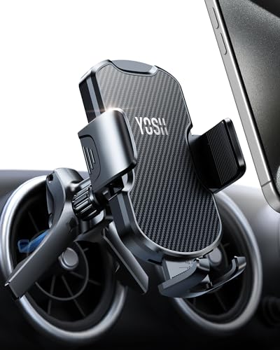 YOSH Handyhalterung Auto lüftung, 2023 kfz handyhalterung mit 360° drehbarem Metallhaken & Dreieckstütze, stabile Universal Handyhalterung für iPhone Samsung Mercedes BMW Audi Ford Mini Cooper von YOSH