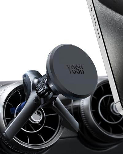 YOSH 2024 Runder magnetischer Autotelefonhalter für den Luftauslass, für Mercedes Benz V-Klasse A-Klasse Ford Fiesta Audi BMW Mini Cooper, Stabile Dreieckshalterung für iPhone Samsung Galaxy Huawei von YOSH