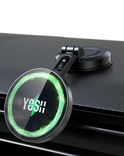 YOSH Mag-Safe Autohalterung 15W Handyhalterung Auto mit Ladefunktion, Armaturenbrett Magnetische Kabelloses Ladegerät Auto, Handyhalter mit N55 Magnets für iPhone 16 15 14 13 12 Samsung YOSH Mag-Safe Autohalterung 15W Handyhalterung Auto mit Ladefunktion, Armaturenbrett Magnetische Kabelloses Ladegerät Auto, Handyhalter mit N55 Magnets für iPhone 16 15 14 13 12 Samsung von YOSH