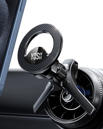 YOSH Mag-Safe Autohalterung Lüftung, 2024 Neue Magnetische Handy KFZ-Halterung mit 20xN55 Magneten,mit Metallhaken für iPhone 15/14/13/12 Samsung Mercedes Audi BMW Ford Mini Cooper von YOSH