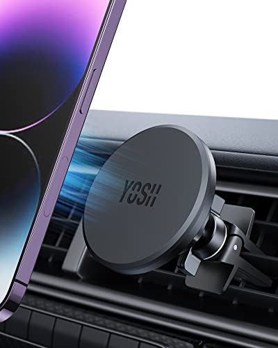 YOSH Mag-Safe Handyhalterung Auto für iPhone 15/14/13/12 Serie & Magsafe Hüllen, Magnetische Handyhalterung Auto, 360° drehbare Handyhalterung für Autos mit aktualisiertem Doppelverschlussclip von YOSH