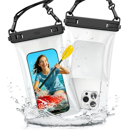 YOSH 8,5 Zoll Große Kapazität Schwimmende wasserdichte Handyhülle [3D Nahtloser Körper], 2 Stück IPX8 TPU Wasserfeste Handytasche, Waterproof Phone Case für iPhone 16 15 Pro Max Samsung S25 S24 Ultra von YOSH