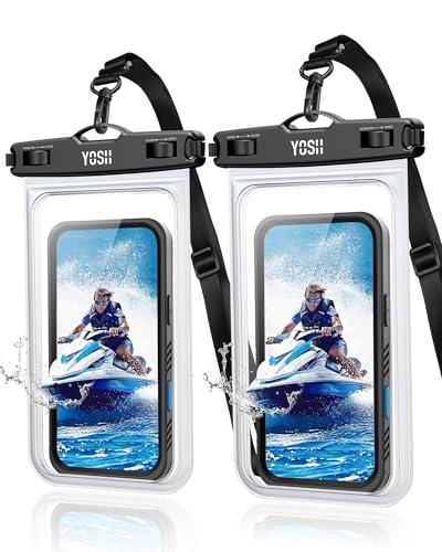 YOSH wasserdichte Handyhülle, [2 Stück/9,0 Zoll] Große IPX8 Wasserfeste Handyhülle mit Verstellbarem Schlüsselband, Unterwasser Handytasche für iPhone 15 14 13 12 11 Pro Max Plus Samsung S23 S22 Ultra von YOSH