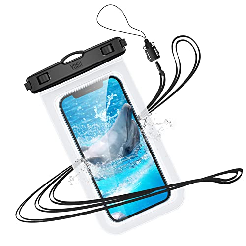 YOSH wasserdichte Handyhülle, IPX8 Unterwasser Handyhülle für Schwimmen, Wasserfeste Handytasche für iPhone 15 14 13 12 11 Pro XS XR, Samsung Galaxy S23 S22, Huawei P50 P40, Xiaomi - Kristallklar von YOSH