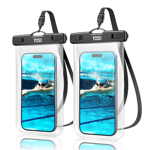 YOSH wasserdichte Handyhülle [Randlosem Design] [2 Stück], 7,2 Zoll IPX8 Unterwasser Handyhülle, Handy wasserdichte Hülle für iPhone 16 15 14 13 12 11 Pro Max Plus Samsung S24 FE S23 S22 S21 Ultra von YOSH