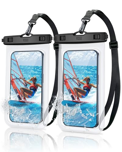 YOSH wasserdichte Handyhülle [20mm Verstellbares Schlüsselband] [2 Stück], 6,8 Zoll IPX8 Unterwasser Handytasche, handyhülle wasserdicht für iPhone 16 15 14 13 Pro Samsung S24 S23 S22 A55 Xiaomi 15 14 von YOSH