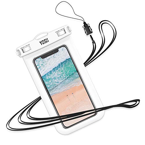 YOSH wasserdichte Handyhülle 6,8 Zoll, IPX8 Wasserfeste Handyhülle für Schwimmen, Unterwasser Handyhülle fürs iPhone 15 14 13 12 11 Pro XR XS Samsung Galaxy S23 S22 S21 Xiaomi Huawei [Weiß] von YOSH