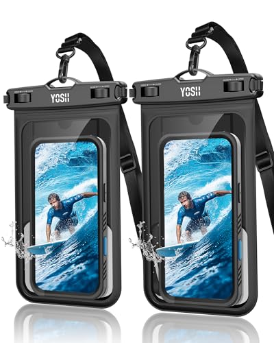 YOSH wasserdichte Handyhülle für Große Handys mit Hülle, 2 Stück 8.5 Zoll IPX8 Wasserfeste Handyhülle [Separates Kartenfach], Unterwasser Handytasche für iPhone 16 15 Pro Max/Samsung S24 S23 Ultra von YOSH