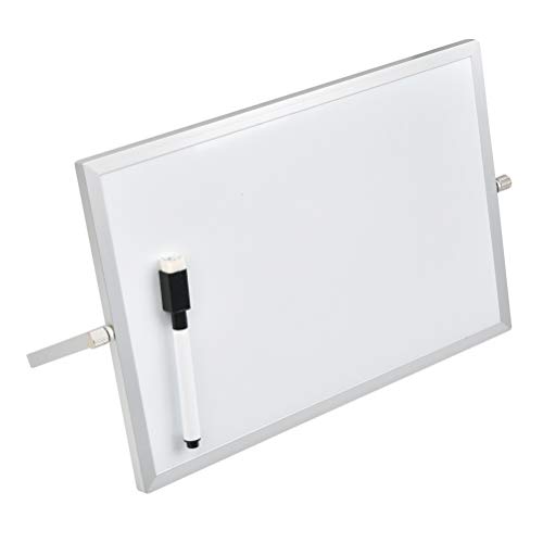 YOTINO Magnetisches Whiteboard 30x20cm, Mini Magnetic Desktop mit Ständer, Tragbare Whiteboard Staffelei, trocken abwischbare Tafel für Schule Büro(2x Stifte+2x Magnet) von YOTINO