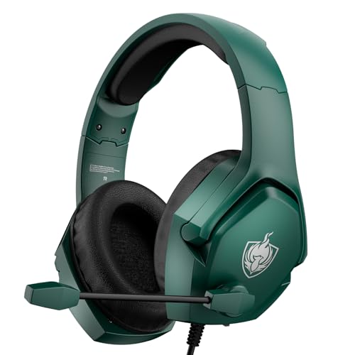 YOTMS Gaming Headset PS4 Headset, H4 PS5 Headset mit 7.1 Surround Sound, Gaming Over Ear Kopfhörer mit Geräuschunterdrückung, Flexibles Mikrofon für PC, PS4/PS5, Switch (Grün) von YOTMS