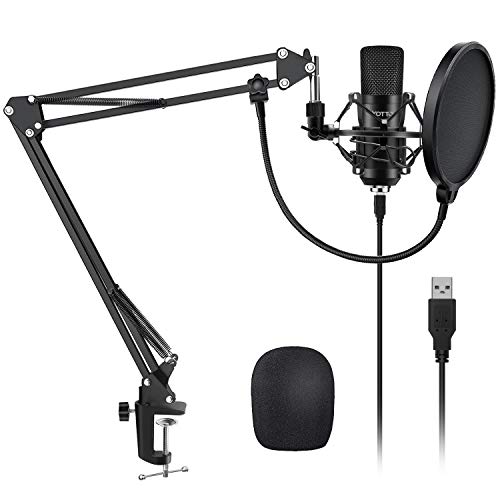 YOTTO Professioneller USB Kondensator Mikrofon Kit 192kHZ / 24bit PC Laptop Mikrofon mit Mikrofonständer Mikrofonarm Popschutz für Aufnahmen, Rundfunk YOTTO Professioneller USB Kondensator Mikrofon Kit 192kHZ / 24bit PC Laptop Mikrofon mit Mikrofonständer Mikrofonarm Popschutz für Aufnahmen, Rundfunk von YOTTO