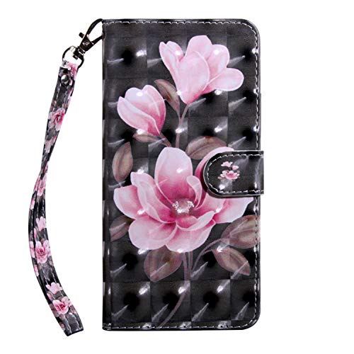 Wiko View Prime Hülle PU Leder Flip Case Wallet Magnetverschluss Handyhülle Seitlich Klappbares Ledertasche Interner Hülle silikon,Schutzhülle Etui Tasche mit Brieftasche/Kartenfach(Magnolie) von YOUKARSHERN