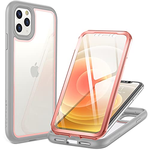 YOUMAKER Aegis Hülle für iPhone 11 Pro Max robuste Ganzkörperhülle transparent SilikonCover Clear Case mit integrierter Displayschutzfolie für iPhone 11 Pro Max 6.5‘’ (2019) -rosa von YOUMAKER