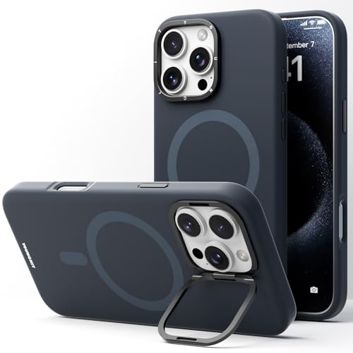 YOUNGKIT Oringal Titan Wüstensand 360° MagicStand für iPhone 16 Pro Hülle mit MagSafe & Unsichtbarer Ständer [Militärschutz] Stoßfest Schutzhülle Griffig Case Dünn Handyhülle, Pro-Version, Blau von YOUNGKIT