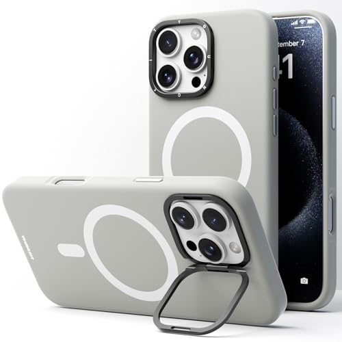 YOUNGKIT Oringal Titan Wüstensand 360° MagicStand für iPhone 16 Pro Max Hülle mit MagSafe & Unsichtbarer Ständer [Militärschutz] Stoßfest Schutzhülle Griffig Case Dünn Handyhülle, Pro-Version, Weiß von YOUNGKIT