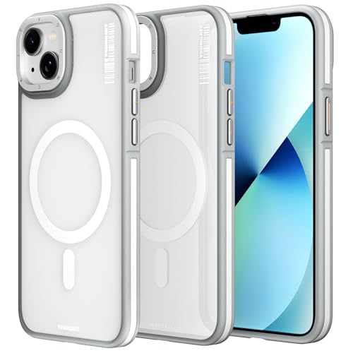 YOUNGKIT für iPhone 14 hülle | Kompatibel mit MagSafe | Miltärisch stoßfest Hart Transluzent-matt zurück handyhülle & Magnetische Handyhülle für iPhone 14 Titanium - Mattes Grau von YOUNGKIT