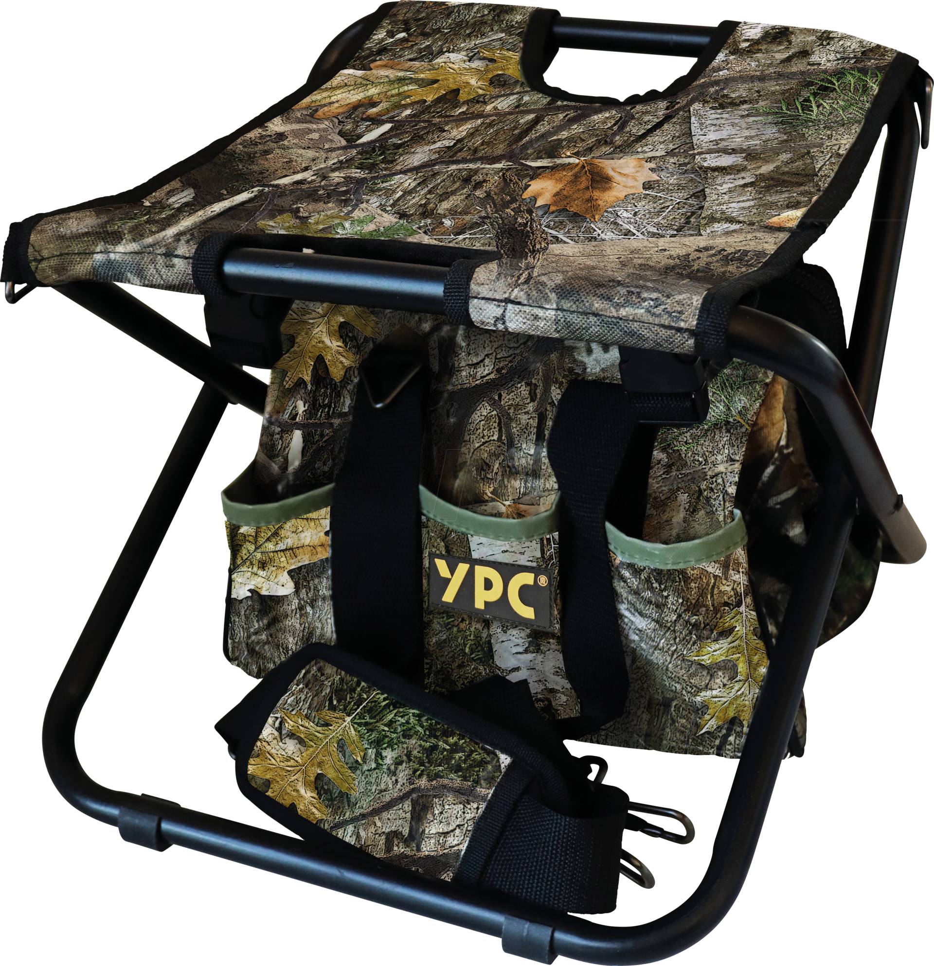 YPC BG00010CAMO - ''Hunter'' Klapphocker mit Tragetasche, Camouflage-Schwarz, 33x32x von YOUR PERFECT CASE