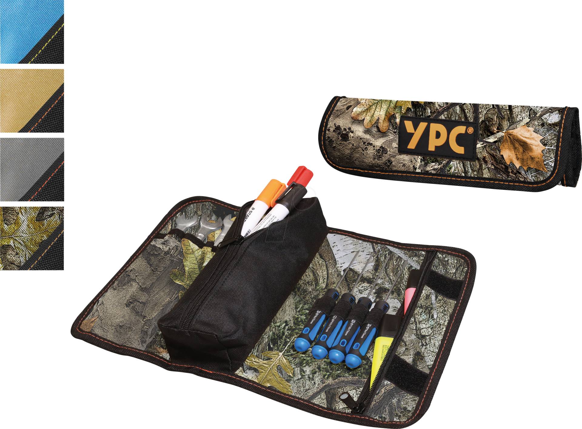 YPC BG00012CAMO - ''VarioRoll M'' Werkzeug Rolltasche, Camouflage-Schwarz, 36x25cm von YOUR PERFECT CASE