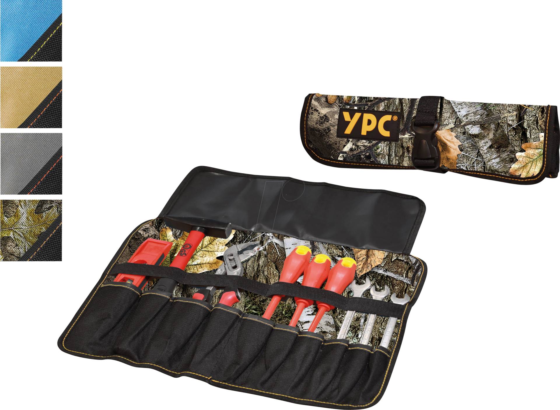 YPC BG00013CAMO - ''VarioRoll L'' Werkzeug Rolltasche, Camouflage-Schwarz, 45x32cm von YOUR PERFECT CASE