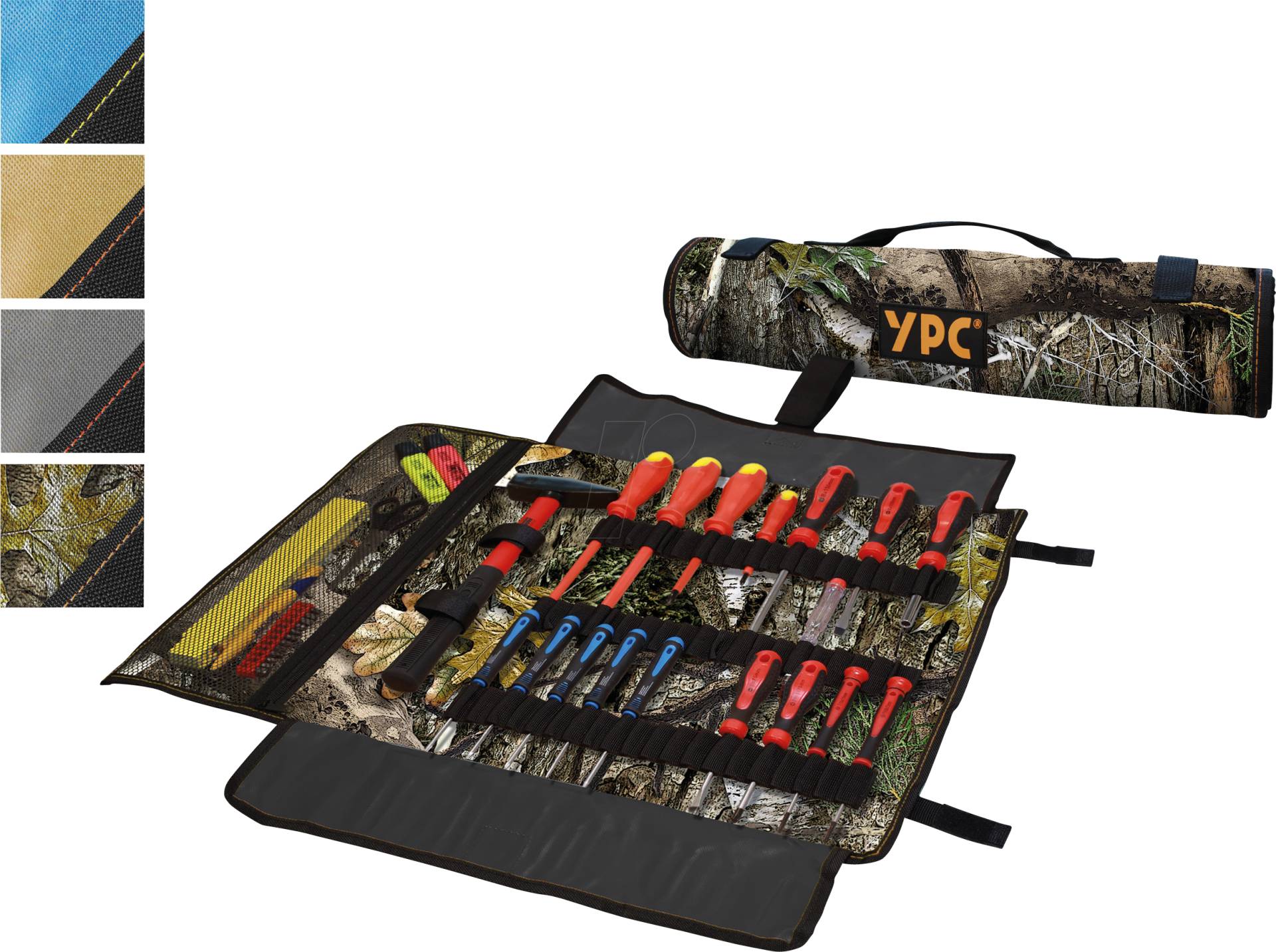 YPC BG00014CAMO - ''VarioRoll XXL'' Werkzeug Rolltasche, Camouflage-Schwarz, 62x44cm von YOUR PERFECT CASE