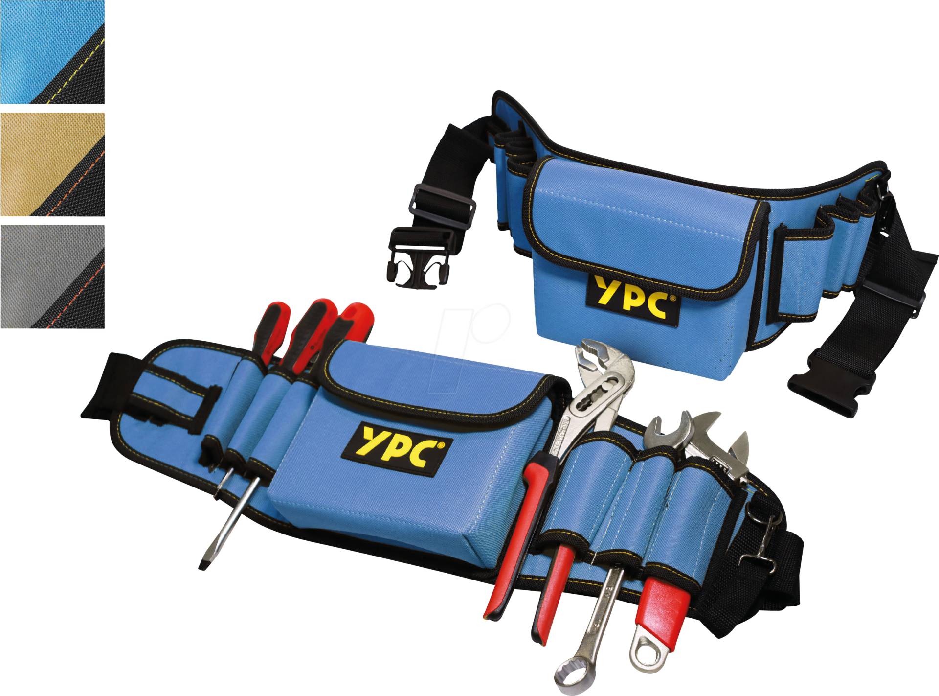 YPC BG00015BKBU - ''ProBelt'' Werkzeuggürtel, Blau-Schwarz, 130x58x16cm von YOUR PERFECT CASE