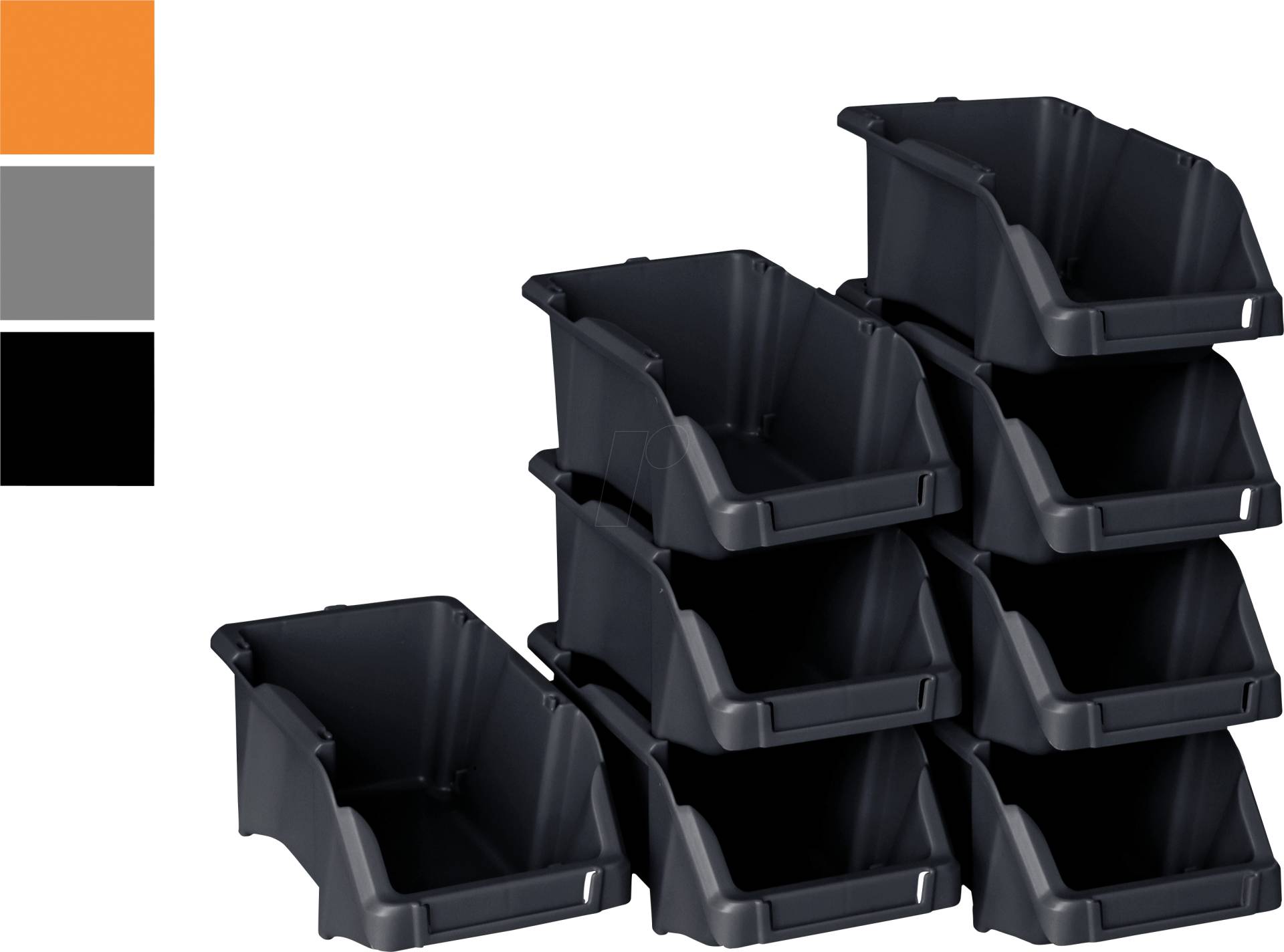 YPC BX00001BK - Stapelboxen-Set, 8 Stück, Schwarz, 16x9x7cm von YOUR PERFECT CASE