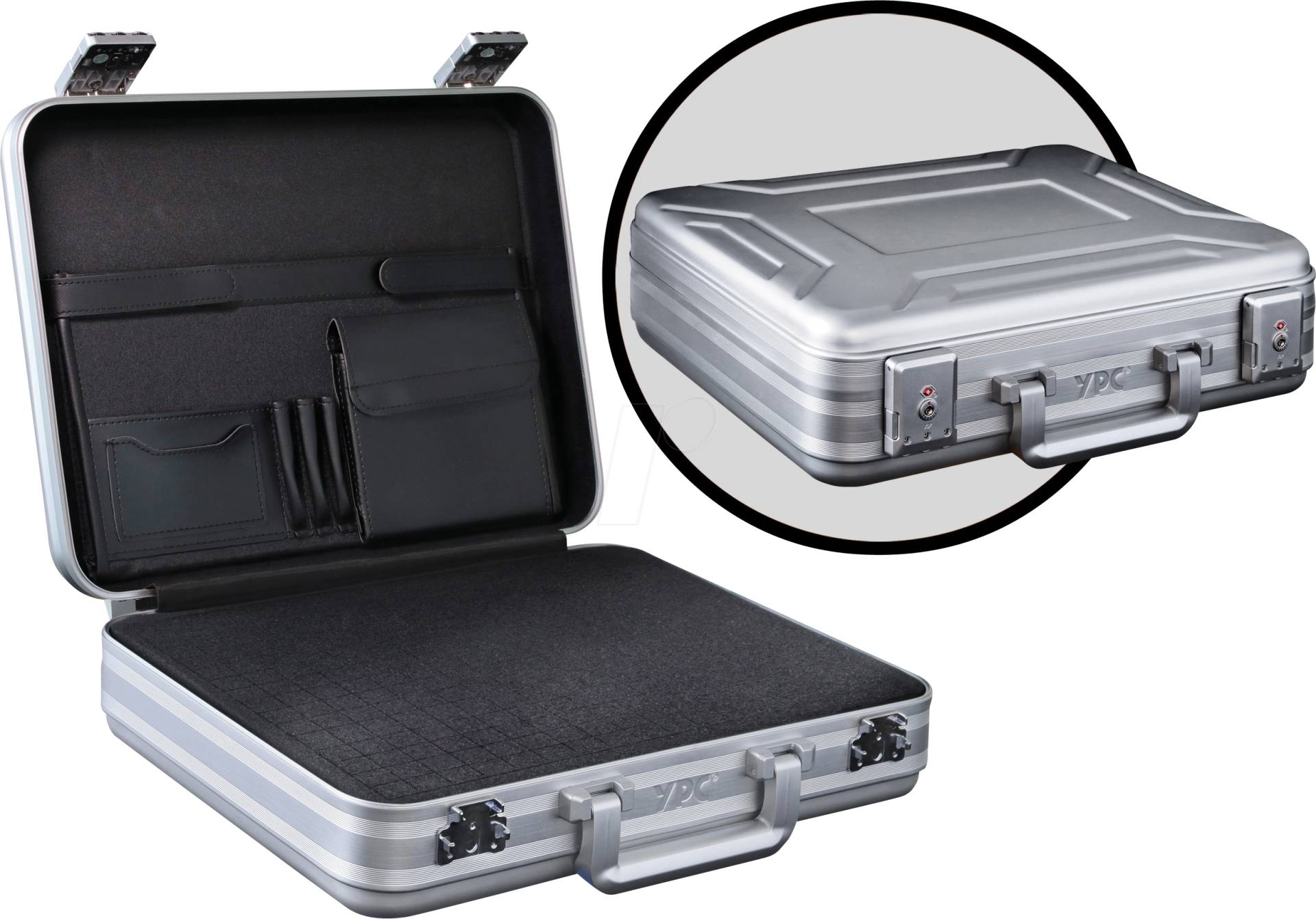 YPC CS00010SRCB - ''EliteGuard'' Aluminiumkoffer, Silber,  420x350x115mm von YOUR PERFECT CASE