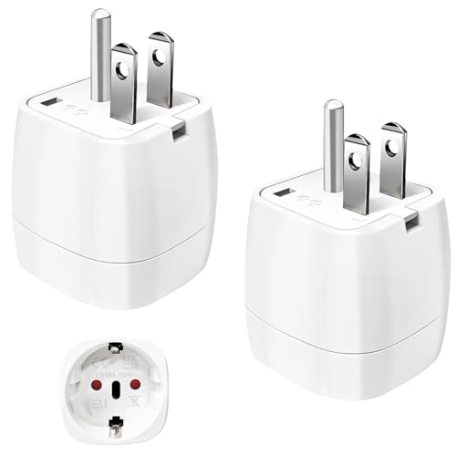 YOURKAY 2 Stück Reiseadapter USA Adapter Steckdose, Travel Adapter USA,Adapter USA Deutschland Stecker für EU zu Amerika/Kanada/Mexiko/Thailand usw,Typ B Reisestecker Stromadapter,Weiß YOURKAY 2 Stück Reiseadapter USA Adapter Steckdose, Travel Adapter USA,Adapter USA Deutschland Stecker für EU zu Amerika/Kanada/Mexiko/Thailand usw,Typ B Reisestecker Stromadapter,Weiß von YOURKAY