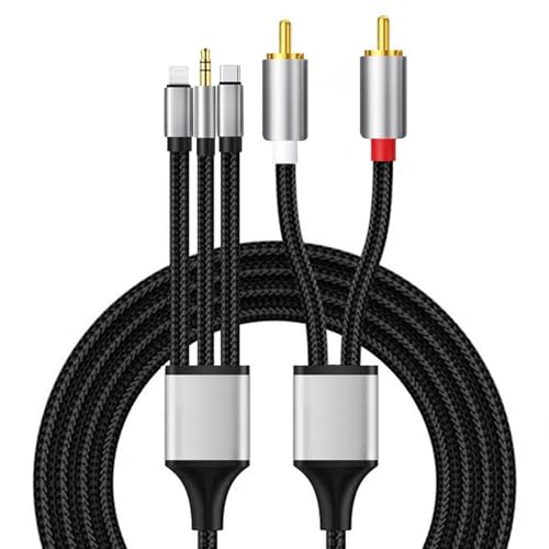 Cinch Kabel YOURKAY Digitales Audiokabel mit Mehreren Kopfen,Typ C auf 2RCA Audio kabel,Cinch auf 3,5 Klinke,Light-ning auf Cinchkabel 3 in 1 Audiokabel,geeignet für Handys/Tablets/Multimedia Player Cinch Kabel YOURKAY Digitales Audiokabel mit Mehreren Kopfen,Typ C auf 2RCA Audio kabel,Cinch auf 3,5 Klinke,Light-ning auf Cinchkabel 3 in 1 Audiokabel,geeignet für Handys/Tablets/Multimedia Player von YOURKAY