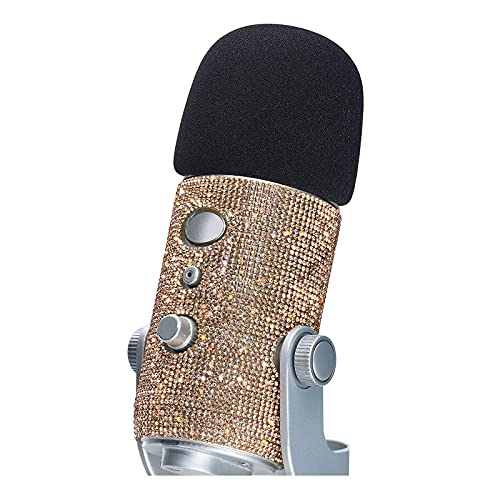 Blue Yeti Popschutz - Niedlicher Bling Diamond Shiny Skin mit Windschutz Yeti Blue Pop Filter Kompatibel mit Blue Yeti Mikrofonen (Champagner) von YOUSHARES von YOUSHARES