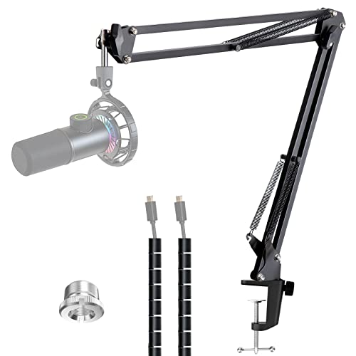 Mikrofonarm mit Kabelmanagement - Verstellbarer Scheren-Mikrofonständer kompatibel mit Fifine K669B/K670/K683A/K658/K688, AmpliGame A6V/A8, AM8 & anderen USB/XLR-Mikrofonen von YOUSHARES von YOUSHARES
