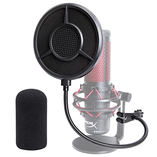 HyperX QuadCast Popschutz - 14CM 6 Schichten Popfilter und Schaumstoff für HyperX QuadCast S/ProCast, Schallschutz Schutz vor Plosiv Mikrofon Pop Schutz Windschutz Windschutzscheibe von YOUSHARES von YOUSHARES