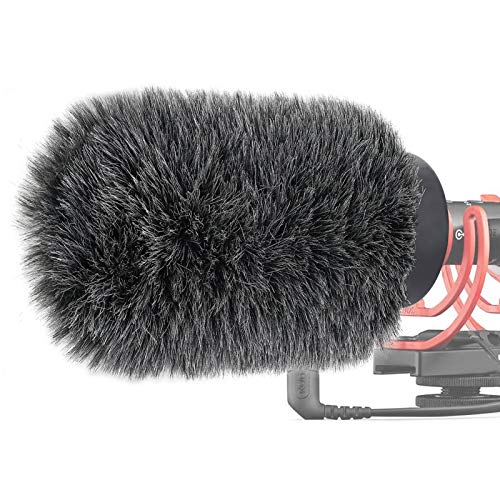 YOUSHARES NTG Microphone Windschutz für Rode VideoMic NTG und Mikrofone mit Einer Maximalen Steckplatzlänge von 100 mm und Einem Durchmesser von 18 bis 24 mm (Shag, Gray) von YOUSHARES