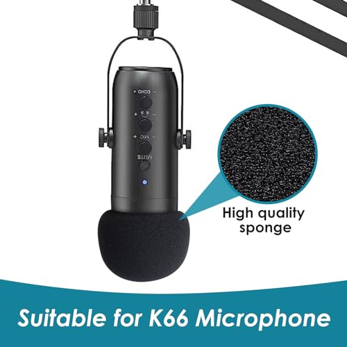 Popschutz für k66 usb mikrofon, 2 Stück Schaumstoff Pop Filter kompatibel mit k66, Professionelle Mikrofonabdeckung Windschutz Schallschutz von YOUSHARES (2 PCS) von YOUSHARES