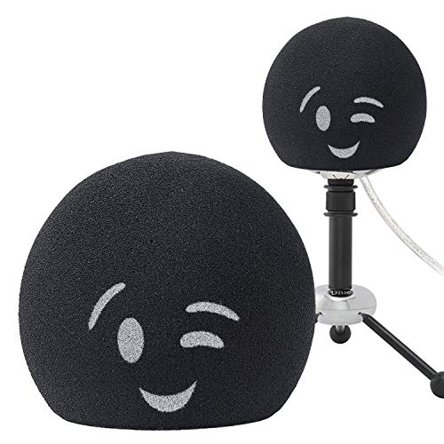 YOUSHARES Blue Snowball Pop Filter – Personalisierbare Mikrofon-Windschutzscheiben-Schaumstoff-Abdeckung zur Verbesserung der Blue Snowball ICE Mikrofon-Audio-Qualität Smile von YOUSHARES