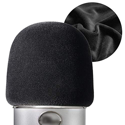 YOUSHARES Blue Yeti Windschutzscheibe – Mikrofonabdeckung mit Beflockungsoberfläche für Blue Yeti Mikrofon, Yeti Pro Kondensatormikrofone, Professioneller Yeti Mic Pop Filter von YOUSHARES