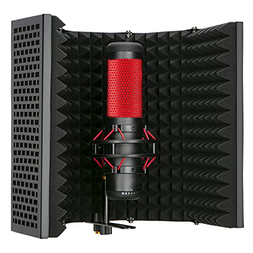 YOUSHARES Mikrofon Isolation mit Absorbierendem Schaum, Metallisch Mikrofon Schallschutz Filter für Zuhause Voice Studio (5 Panels) von YOUSHARES
