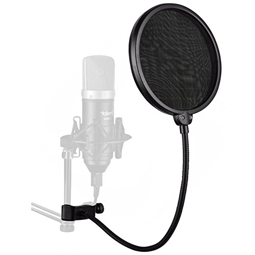 YOUSHARES Mikrofon Pop Filter, 15,2 cm Mic Wind Screen Maske Shield mit Clip für Aufnahme, Gesang und Home Broadcast Studio (Pop Filter) von YOUSHARES