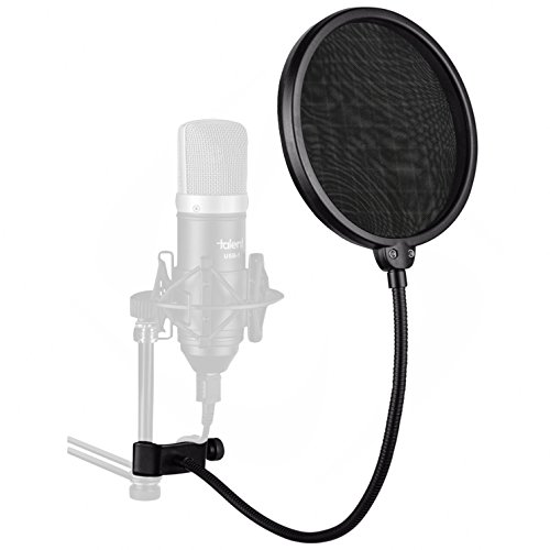 YOUSHARES Mikrofon Popschutz, 15,2 cm Pop Filter Mic Windschutz Maske Shield Schallschutz mit Clip für Aufnahme, Gesang und Home Broadcast Studio, Mikro Schutz Filter Murmeln von YOUSHARES