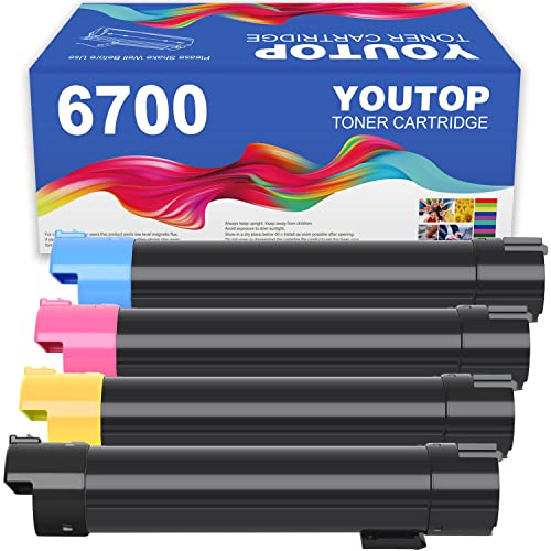 YOUTOP 4er Pack Toner Phaser 6700 für Kompatibel mit Xerox Phaser 6700 DN/DNM/DT/DTM/DX/DXM/N/NM,6700DN 6700DNM 6700DT 6700DTM 6700DX, 6700DXM 6700N 6700NM von YOUTOP