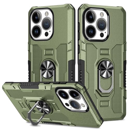 YOUULAR Hülle für Samsung Galaxy A36 Metall CD Muster Ringhalter Handyhülle, stoßfeste Anti Drop Schutzhülle Military Hüllen [Unterstützung der Autohalterung] Armeegrün von YOUULAR