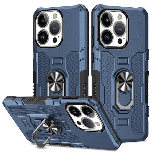 YOUULAR Hülle für Samsung Galaxy A36 Metall CD Muster Ringhalter Handyhülle, stoßfeste Anti Drop Schutzhülle Military Hüllen [Unterstützung der Autohalterung] Blau von YOUULAR