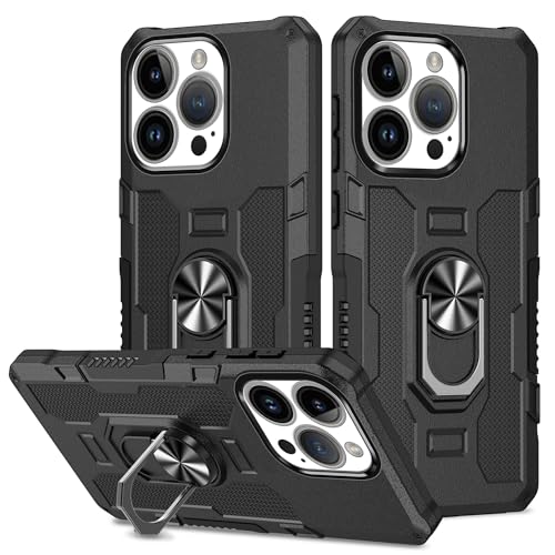 YOUULAR Hülle für Samsung Galaxy A36 Metall CD Muster Ringhalter Handyhülle, stoßfeste Anti Drop Schutzhülle Military Hüllen [Unterstützung der Autohalterung] Schwarz von YOUULAR